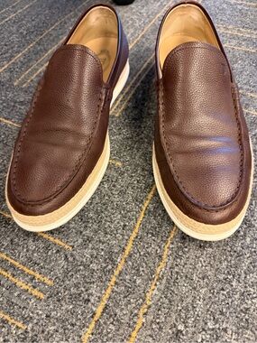 Tods Brown Leather Slip-On Loafers